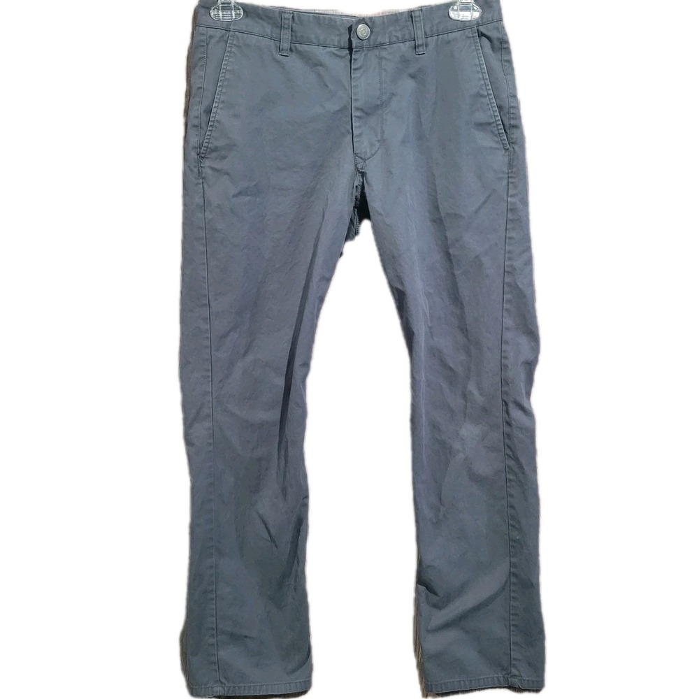Bonobos Slim Straight Pants Size 31 x 30 Flat Front Blue/Gray 100% Cotton